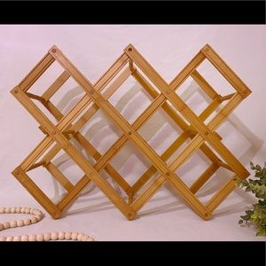 Boho Bamboo Wood Accordion Wine Rack